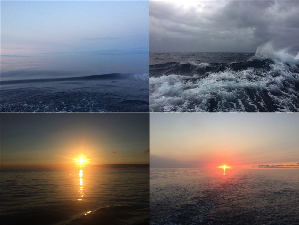 Different seas: the &ldquo;mar chão&rdquo; (floor sea) on one day, 4m to 5m waves on other days, a sunset and a sunrise.