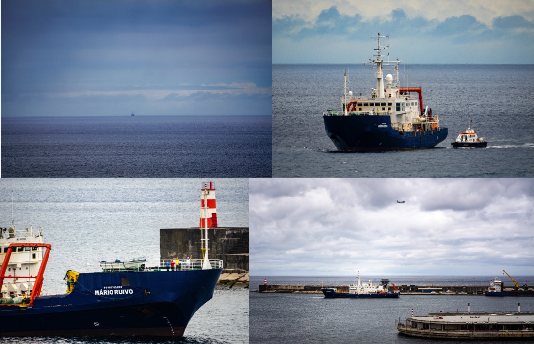 Peter who waited in a hotel in Ponta Delgada to join us on the second leg had the chance to take some great pictures of the ship arriving and &ldquo;reverse parking&rdquo;.